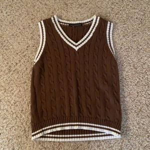 Brown and white brandy knitted sweater